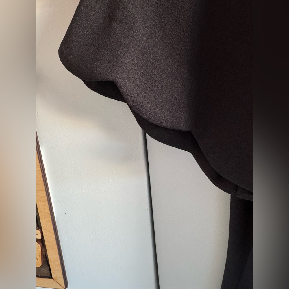 Kasper Black Mini Dress with Scalloped Hem - Picture 4 of 9